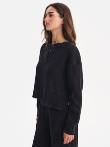 Organic Waffle Cropped Henley