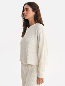 Organic Waffle Cropped Henley