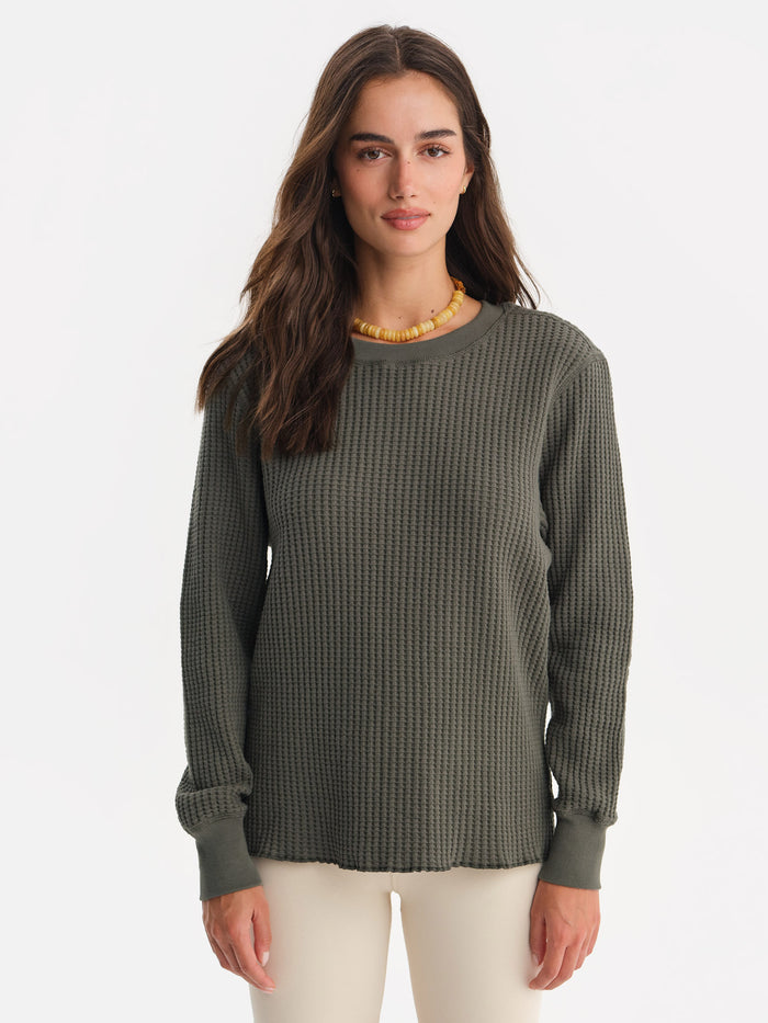 Organic Waffle Crew Top