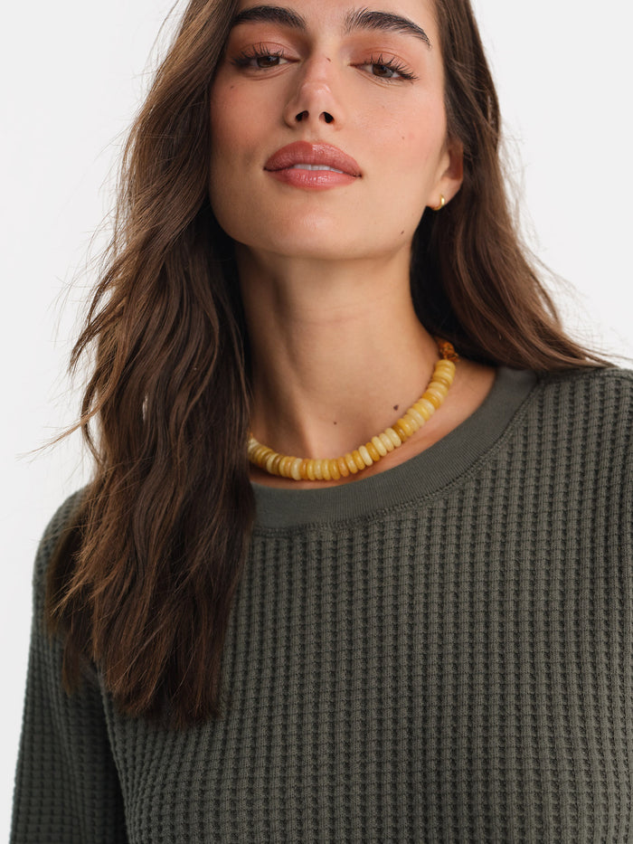 Organic Waffle Crew Top