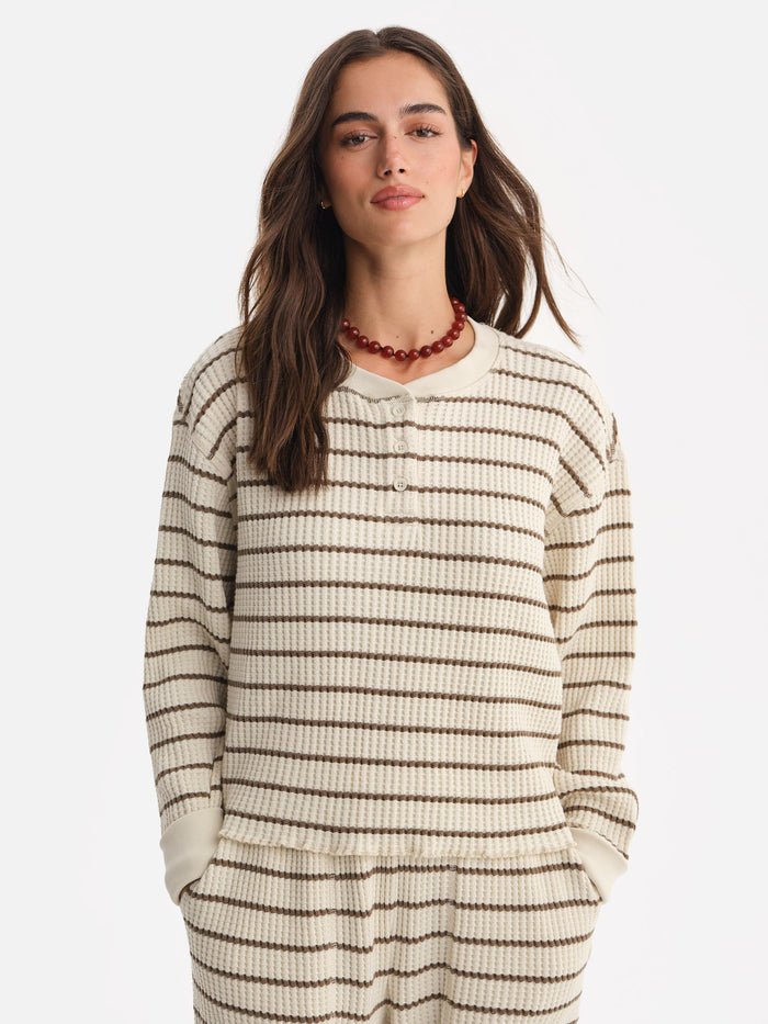 Organic Waffle Cropped Henley