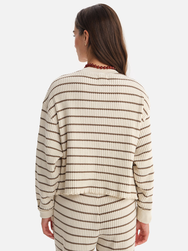 Organic Waffle Cropped Henley
