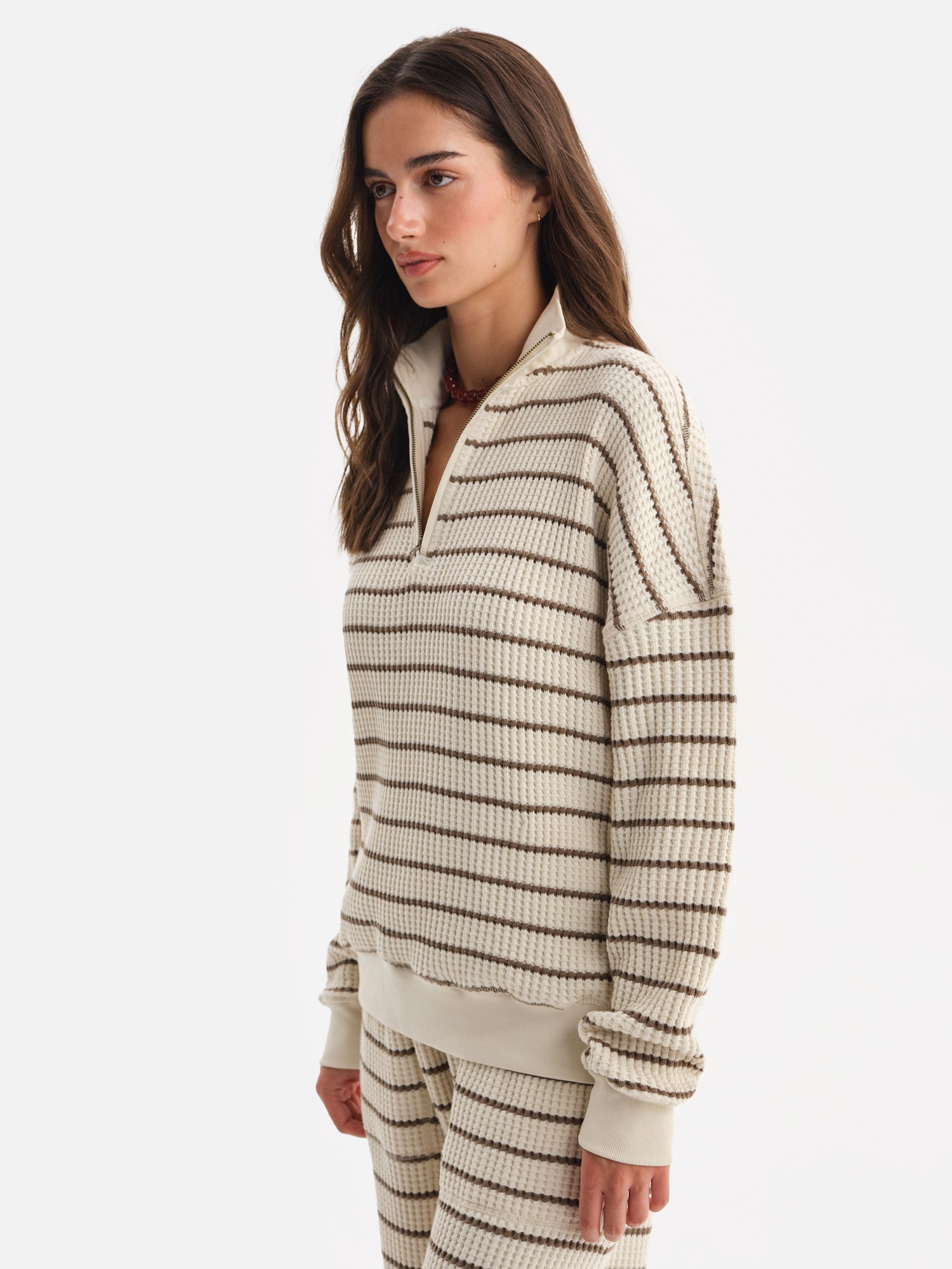 Organic Waffle Collared Half-Zip Sweatshirt – MATE the Label