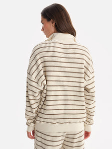Organic Waffle Collared Half-Zip Sweatshirt
