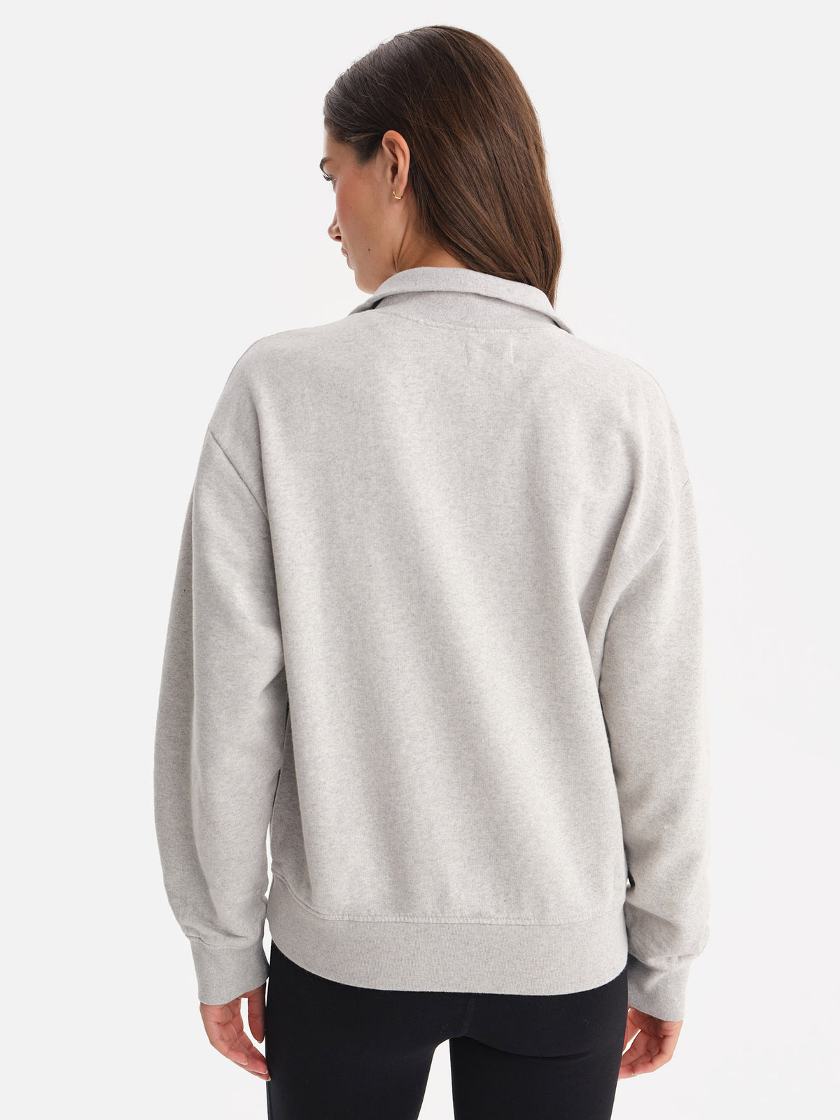 Organic Fleece Quarter Zip Sweatshirt-Sweatshirts-MATE the Label-HEATHER GREY-XS-MATE the Label