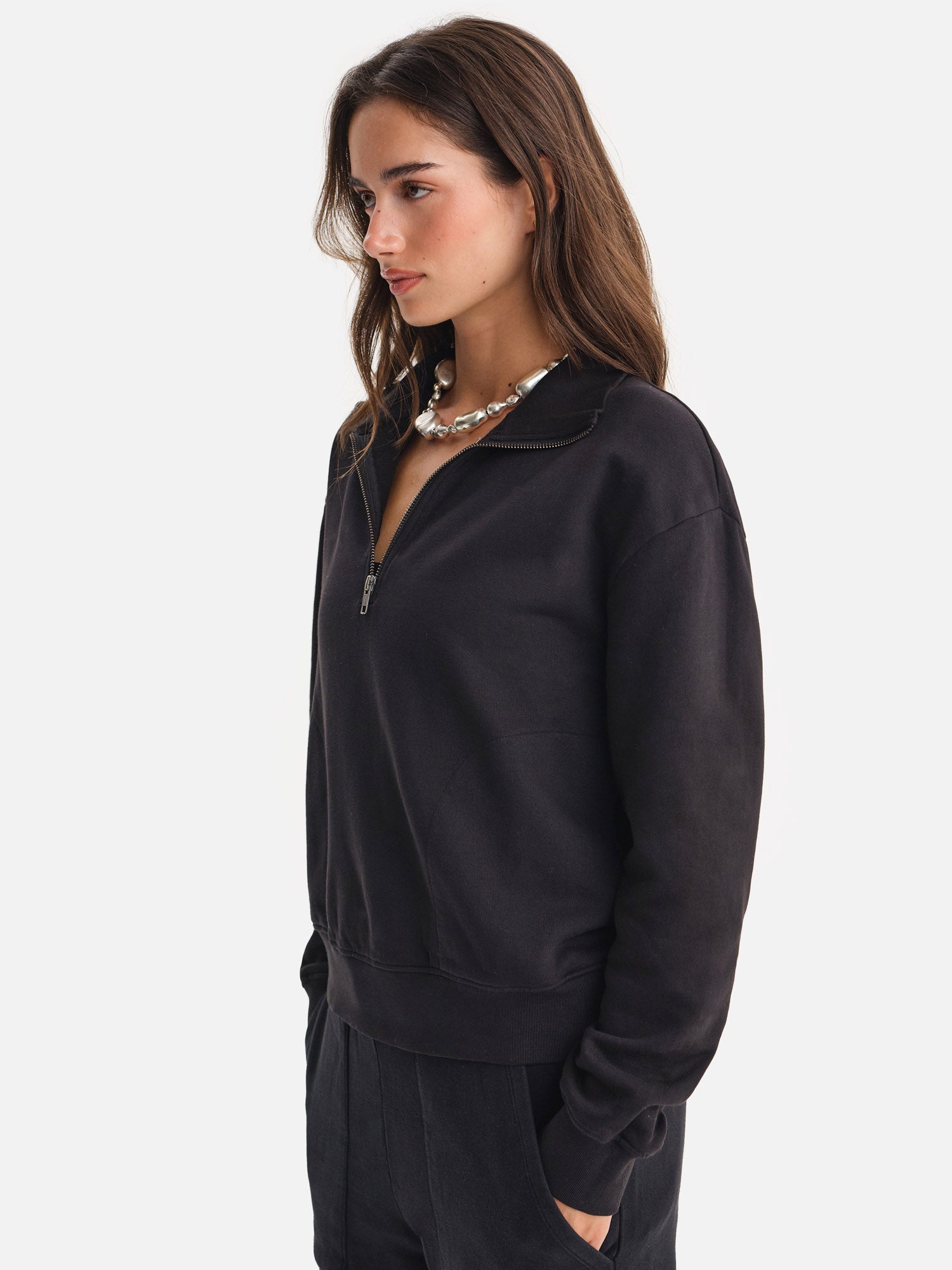 Organic Waffle Collared Half-Zip Sweatshirt – MATE the Label