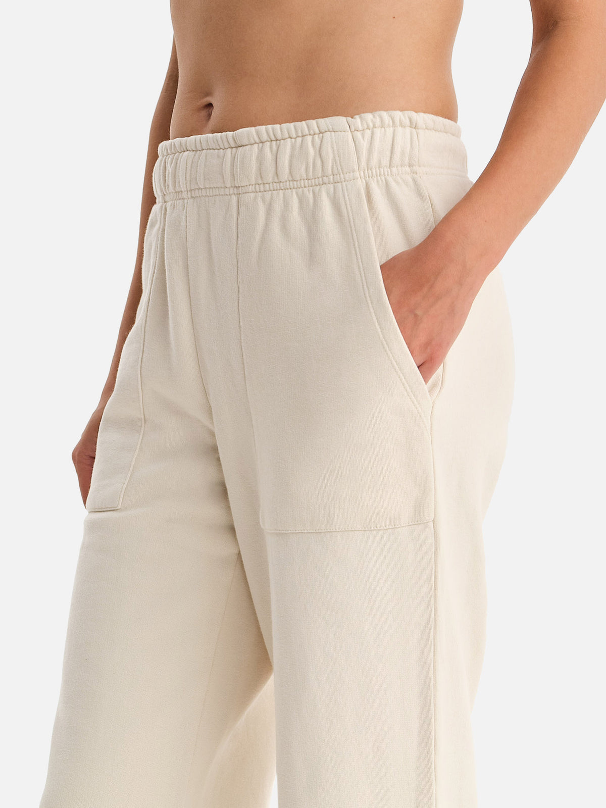 Organic Fleece Wide Leg Pant-Sweatpants-MATE the Label-BONE-XS-MATE the Label