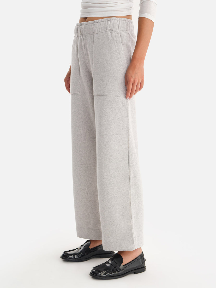 Organic Fleece Wide Leg Pant-Sweatpants-MATE the Label-HEATHER GREY-XS-MATE the Label