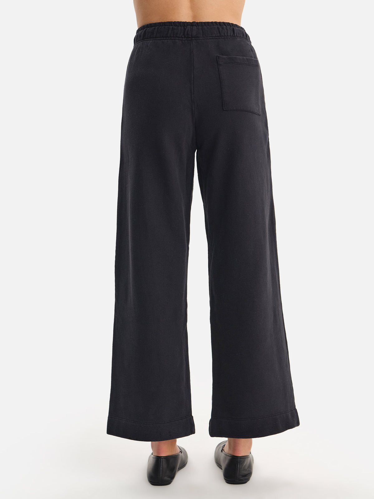 Organic Fleece Wide Leg Pant-Sweatpants-MATE the Label-JET BLACK-XS-MATE the Label