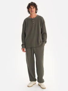 Men's Organic Waffle Henley