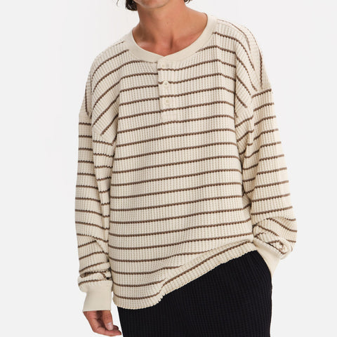 Men's Organic Waffle Henley