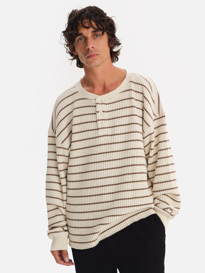 Men's Organic Waffle Henley