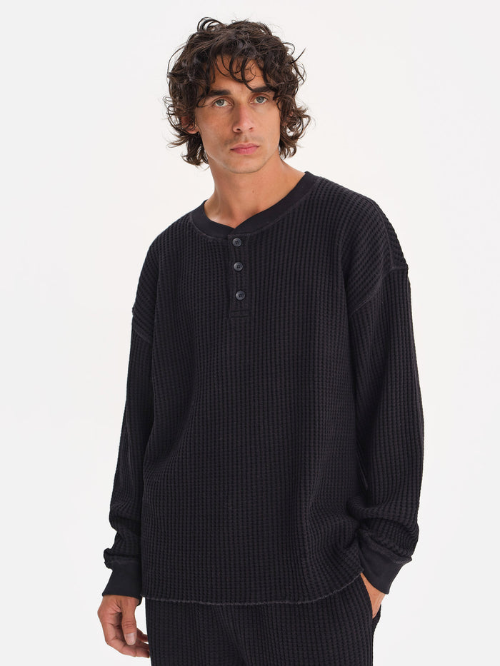 Men's Organic Waffle Henley