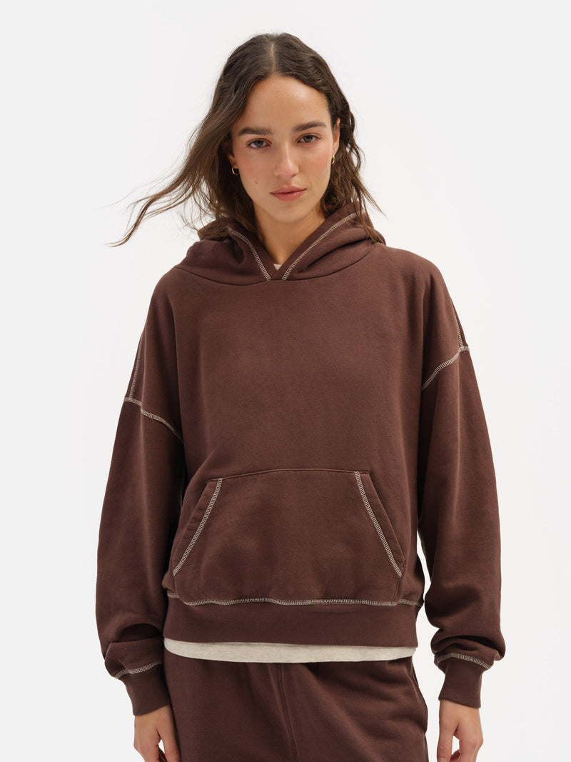 Organic Fleece Contrast Hoodie