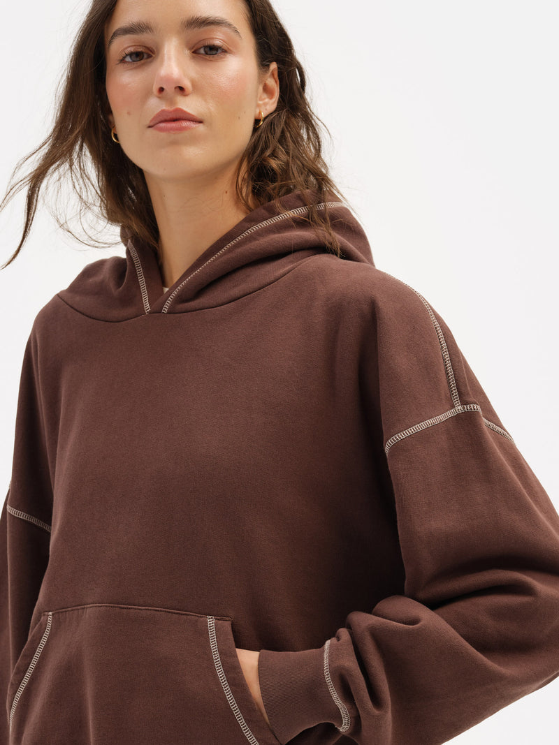 Organic Fleece Contrast Hoodie