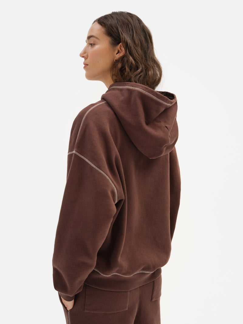 Organic Fleece Contrast Hoodie
