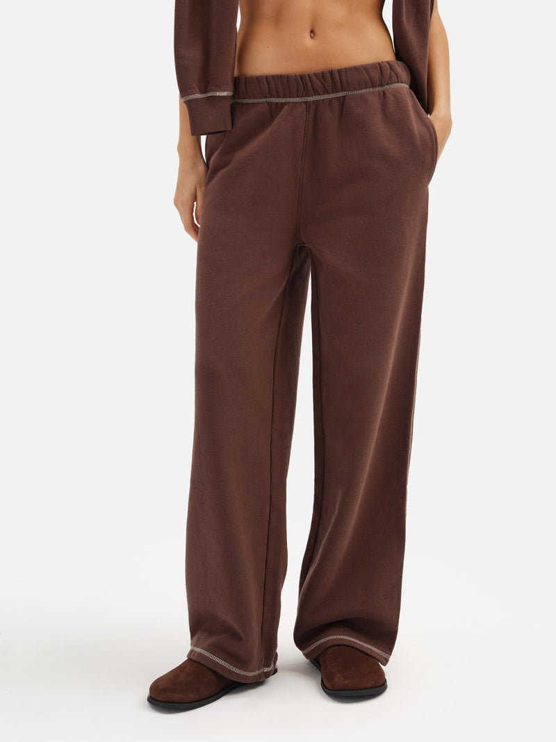 Organic Fleece Contrast Straight Leg Sweatpant