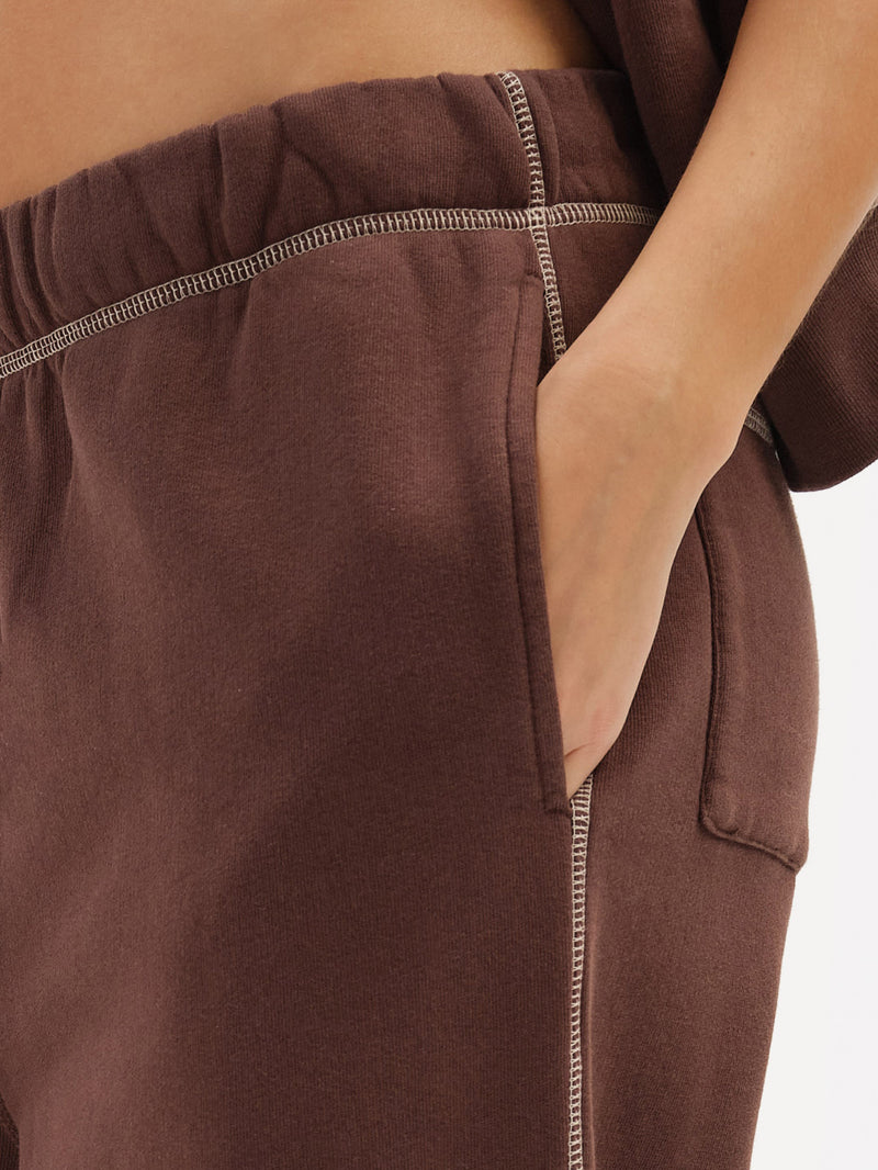 Organic Fleece Contrast Straight Leg Sweatpant