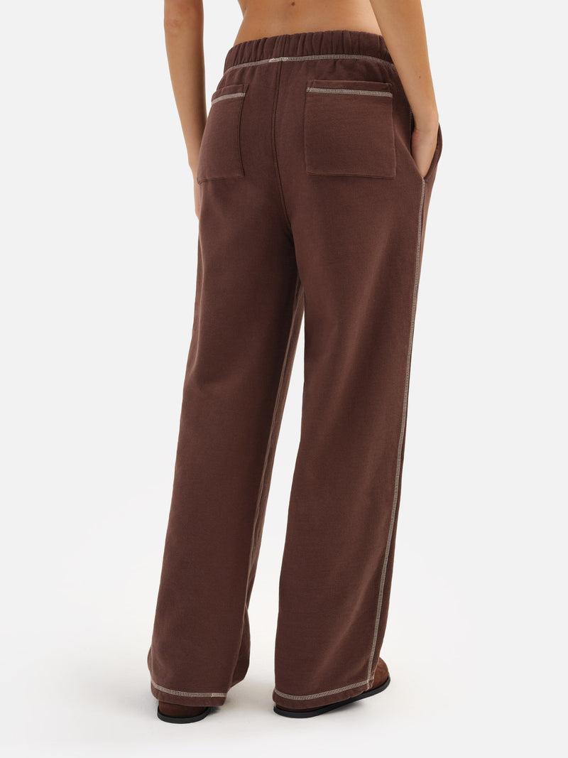 Organic Fleece Contrast Straight Leg Sweatpant