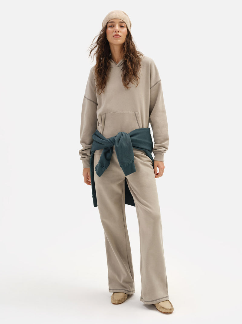 Organic Fleece Contrast Hoodie