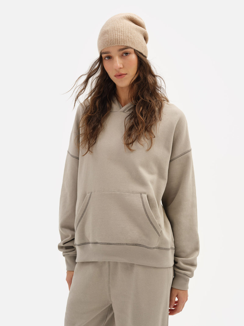 Organic Fleece Contrast Hoodie
