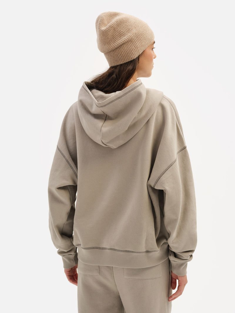 Organic Fleece Contrast Hoodie