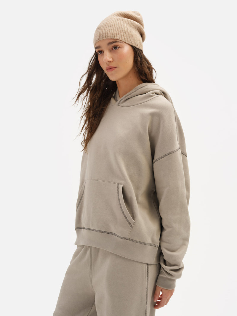 Organic Fleece Contrast Hoodie