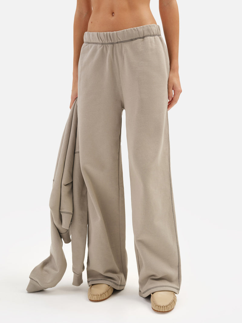Organic Fleece Contrast Straight Leg Sweatpant