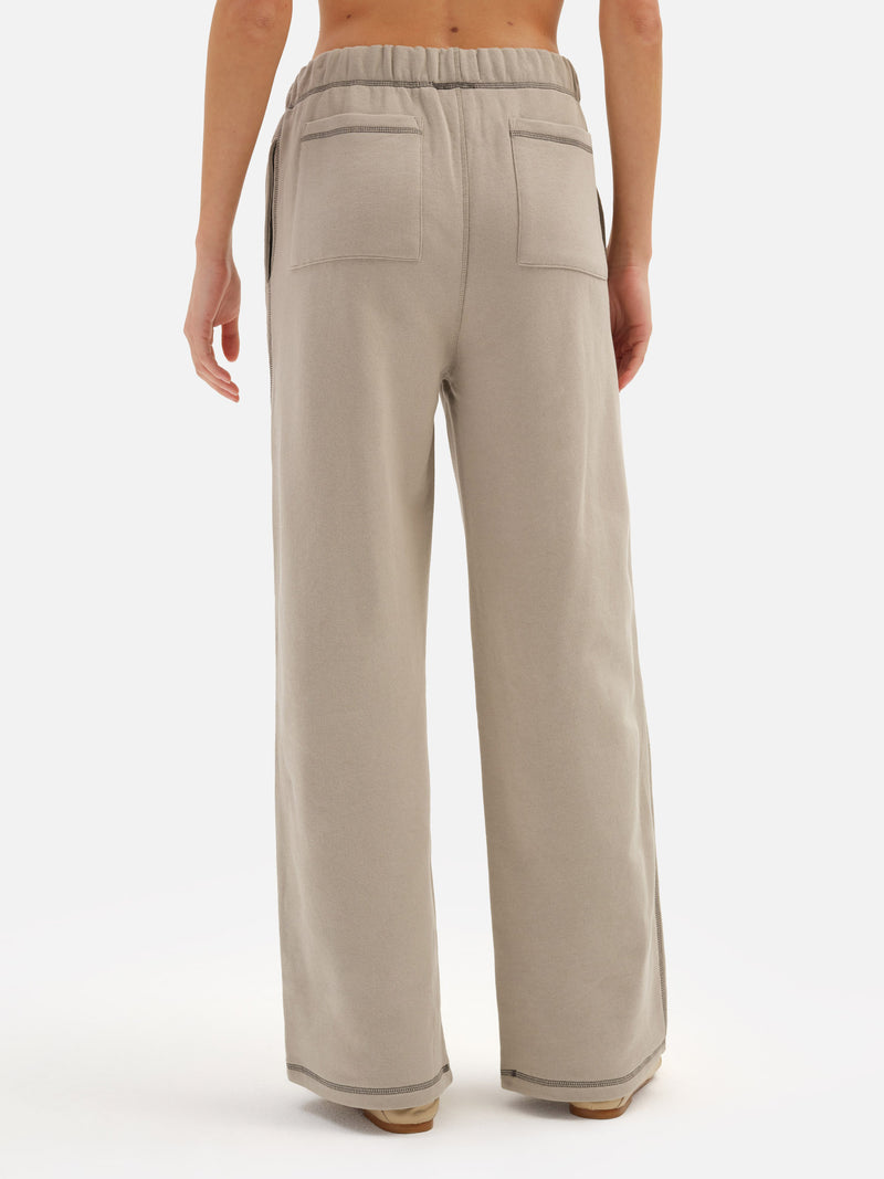 Organic Fleece Contrast Straight Leg Sweatpant