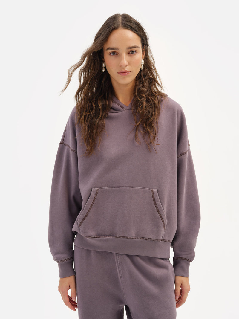 Organic Fleece Contrast Hoodie
