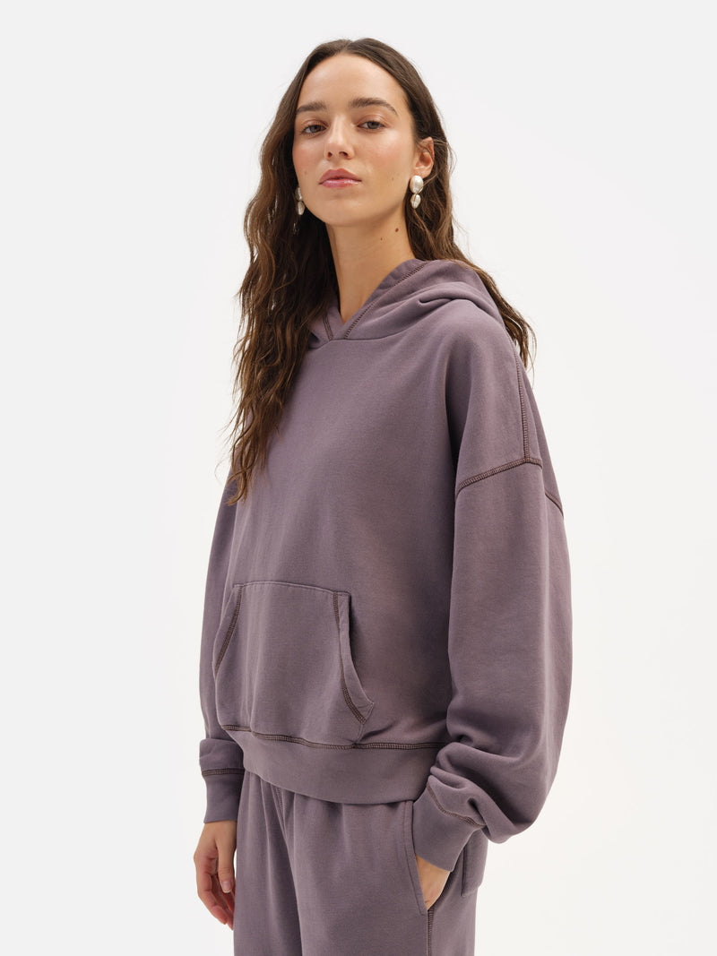 Organic Fleece Contrast Hoodie