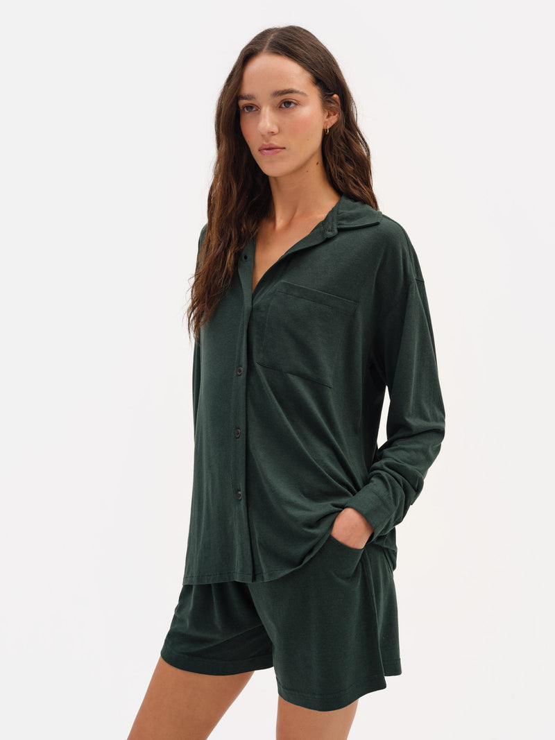 Tencel Sleep Button Down
