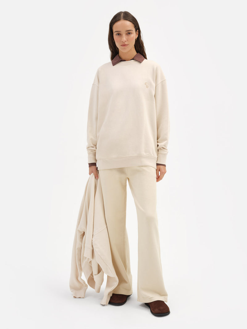Organic Fleece Embroidered Boyfriend Sweatshirt