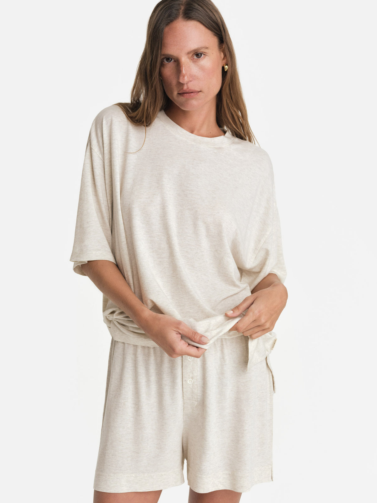 Tencel Sleep Oversized Tee-Sleep-MATE the Label-HEATHER OAT-XS-MATE the Label