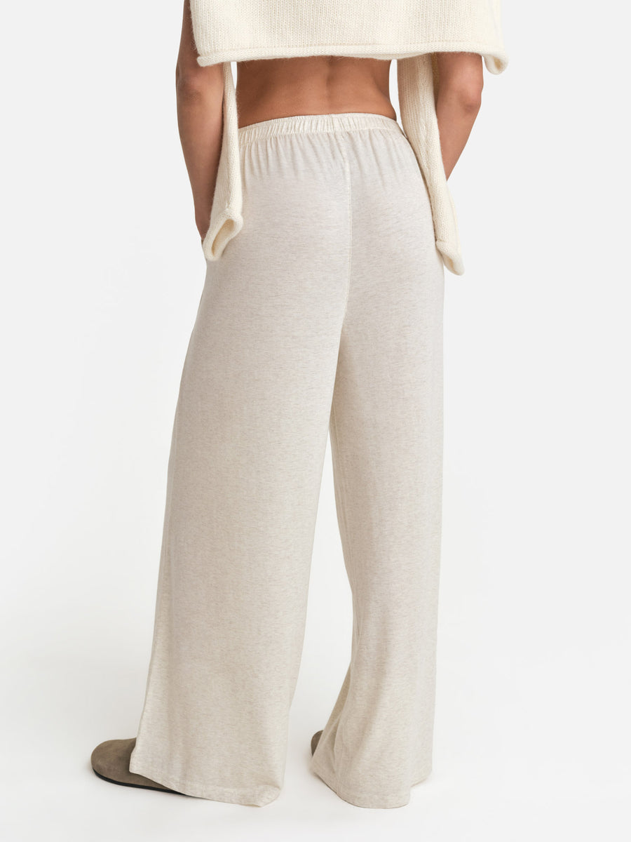 Tencel Sleep Wide Leg Pant-Sleep-MATE the Label-HEATHER OAT-XS-MATE the Label