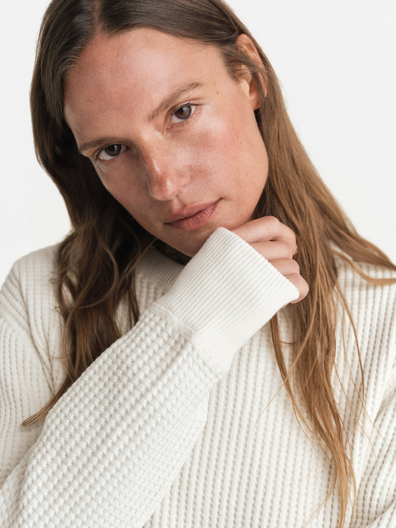 Organic Waffle Crew Top