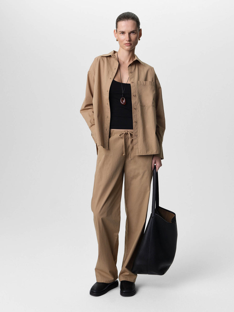 Organic Poplin Long Sleeve Button Down-Tops-MATE the Label-KELP-XS-MATE the Label
