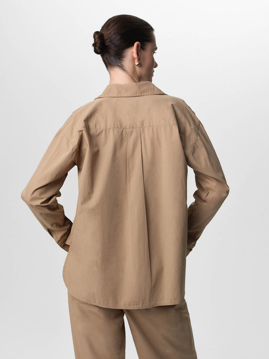 Organic Poplin Long Sleeve Button Down-Tops-MATE the Label-KELP-XS-MATE the Label