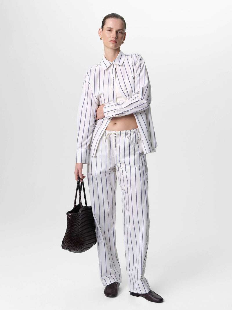 Organic Poplin Essential Striped Pant