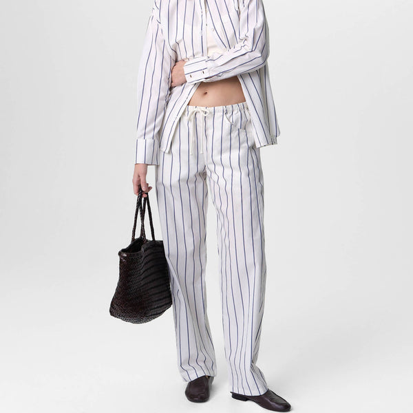 Organic Poplin Essential Striped Pant