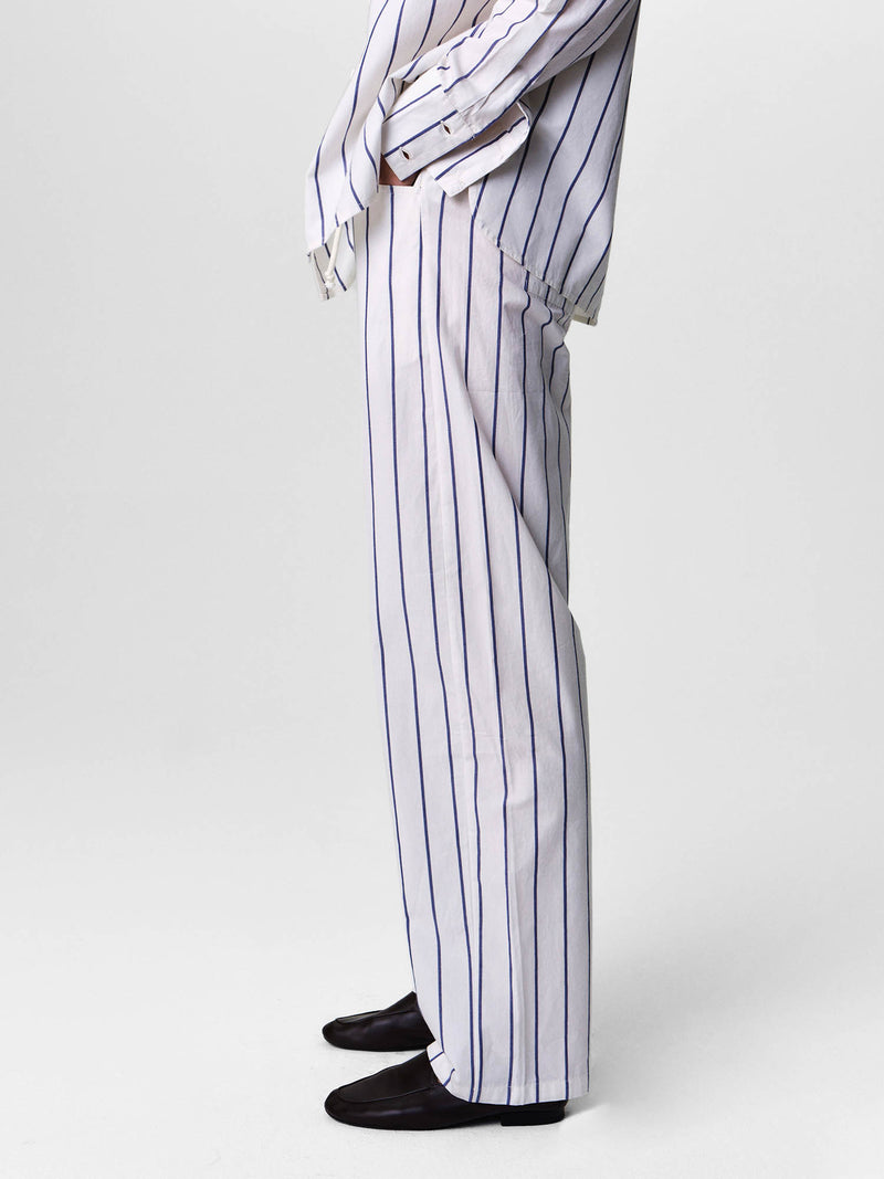 Organic Poplin Essential Striped Pant