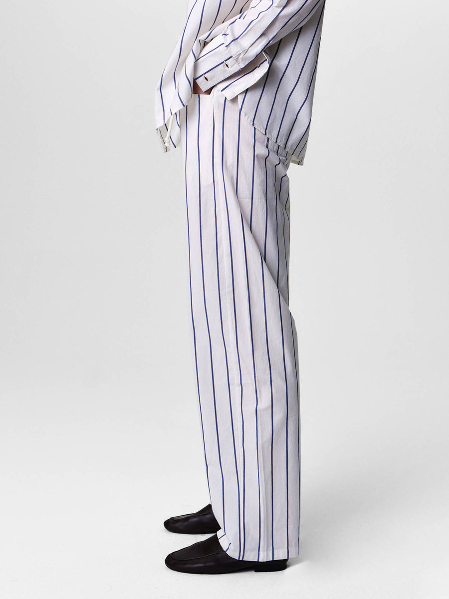 Organic Poplin Essential Striped Pant-Pant-MATE the Label-PACIFIC STRIPE-XS-MATE the Label