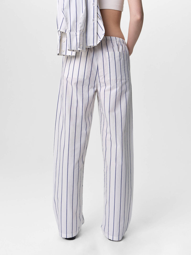 Organic Poplin Essential Striped Pant