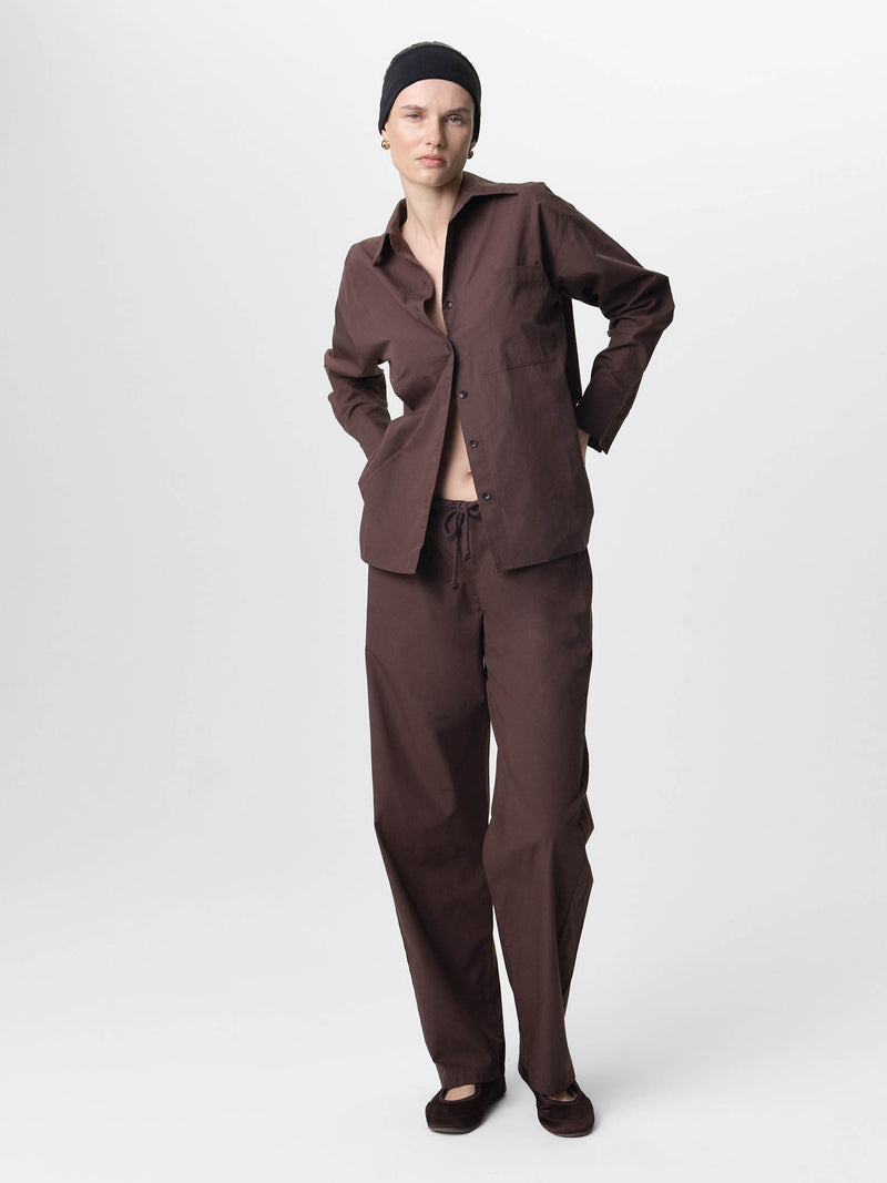 Organic Poplin Long Sleeve Button Down