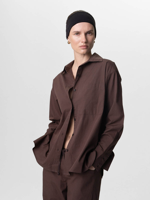 Organic Poplin Long Sleeve Button Down-Tops-MATE the Label-Java-XS-MATE the Label
