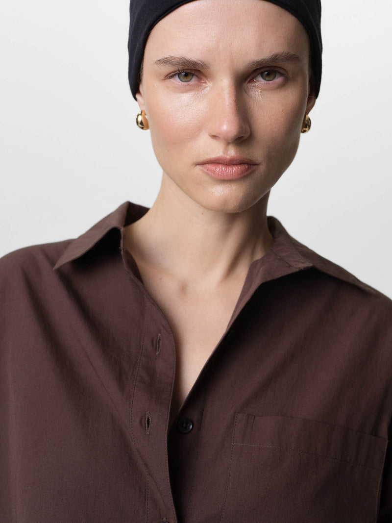 Organic Poplin Long Sleeve Button Down