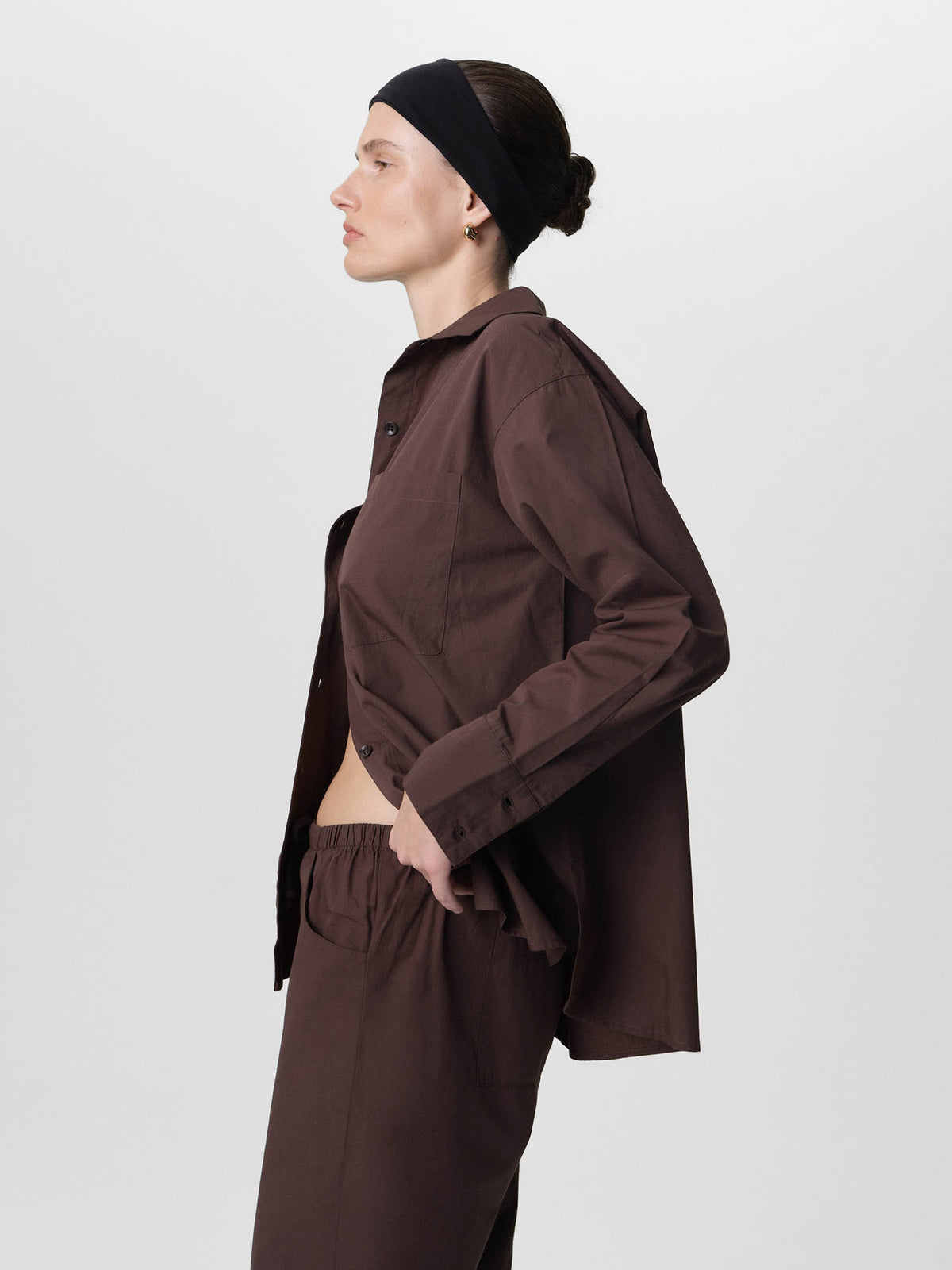 Organic Poplin Long Sleeve Button Down-Tops-MATE the Label-Java-XS-MATE the Label