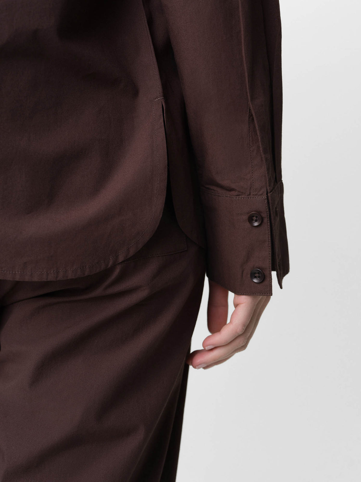 Organic Poplin Long Sleeve Button Down-Tops-MATE the Label-Java-XS-MATE the Label
