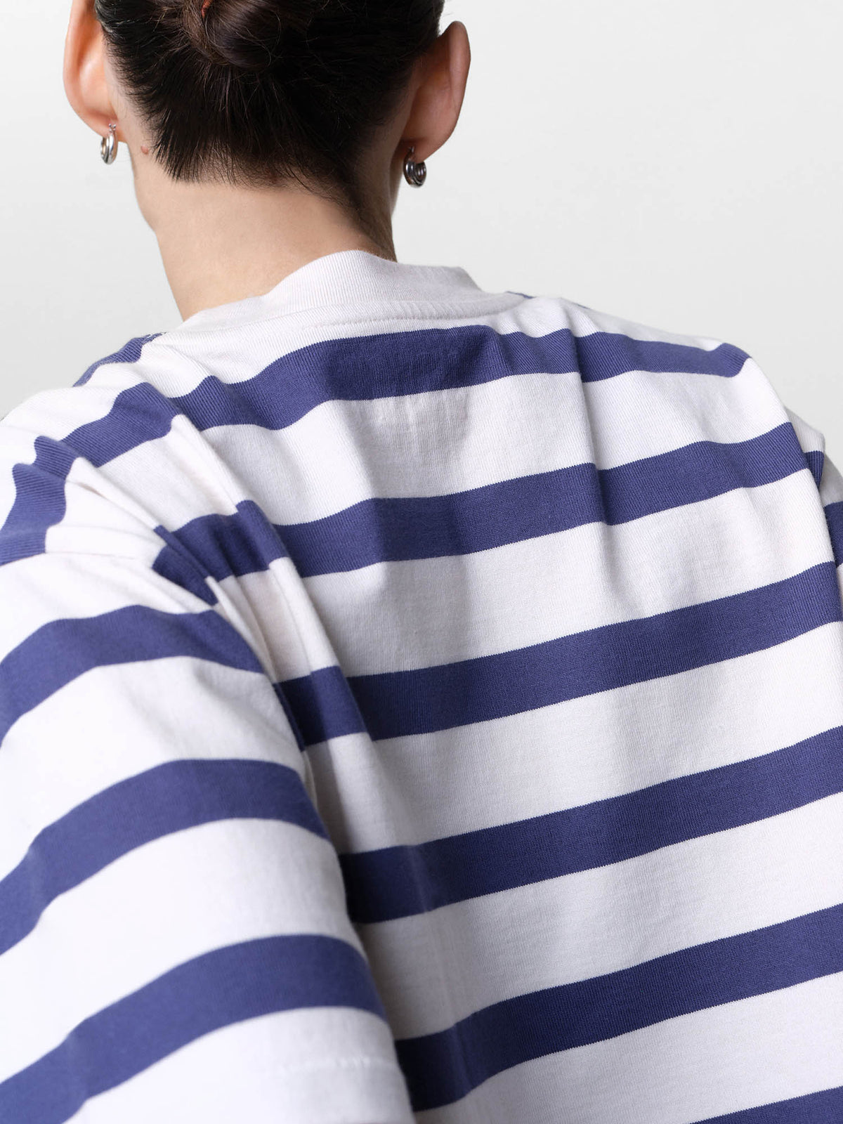 Organic Structured Cotton Striped Cropped Tee-Tees-MATE the Label-PACIFIC STRIPE-XS-MATE the Label