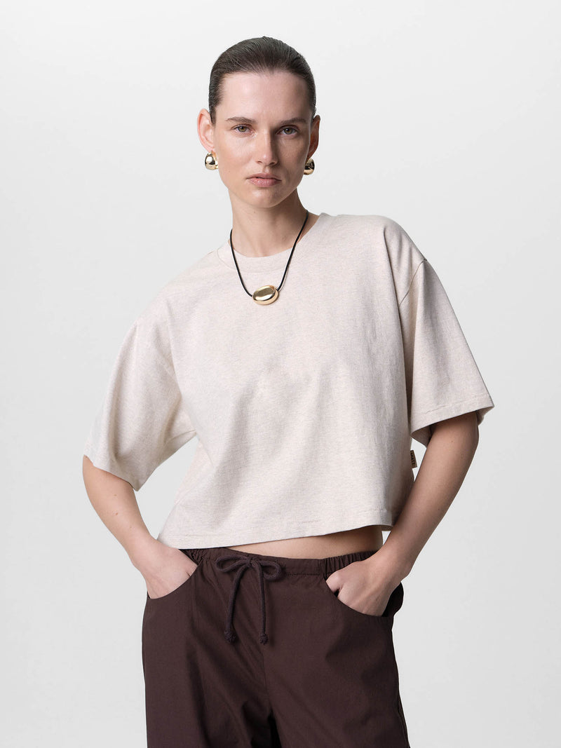 Organic Structured Cotton Cropped Tee